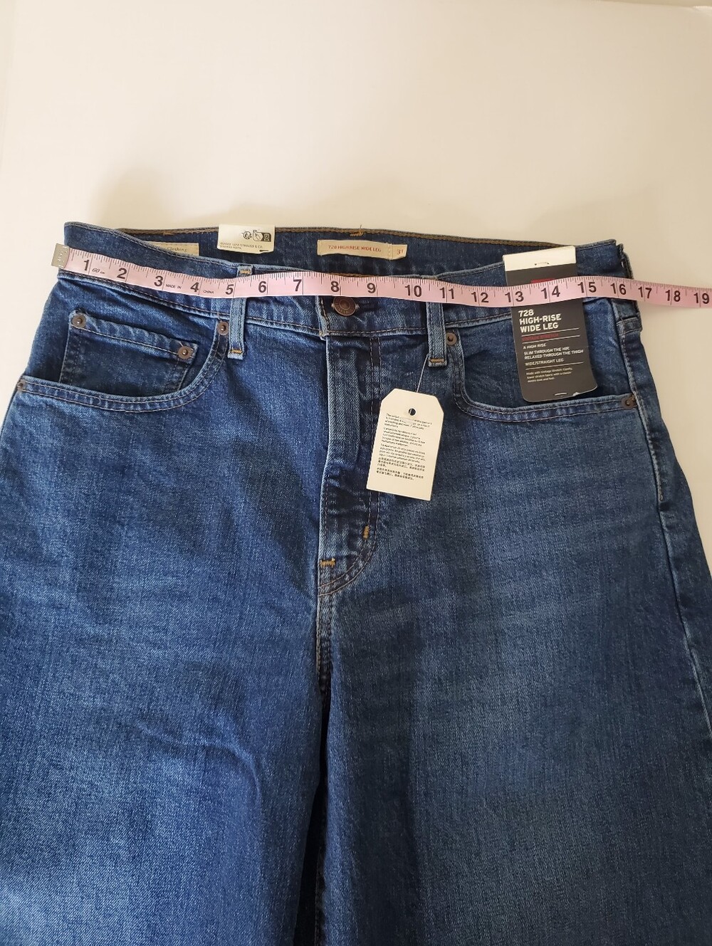 Levis Wide Leg High-Rise Women's Jeans - Blue Size 31 × 32 Western 90s - Picture 10 of 11